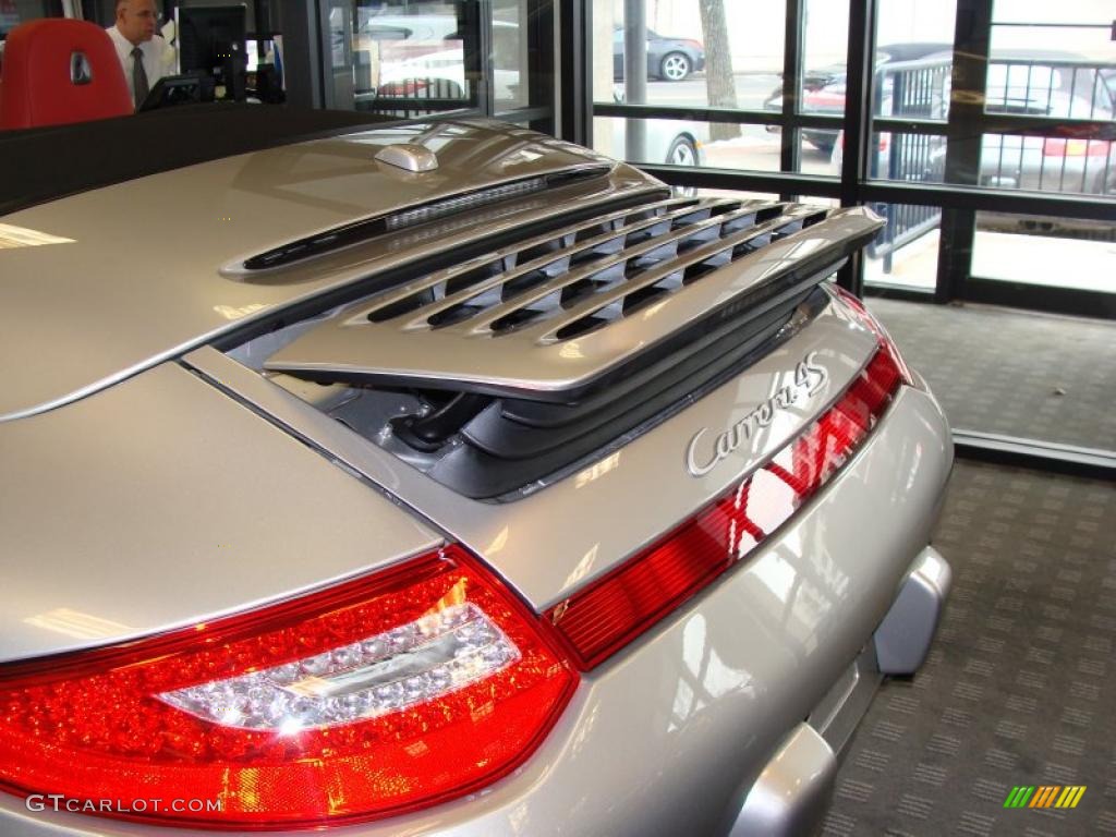 2011 911 Carrera 4S Cabriolet - Platinum Silver Metallic / Carrera Red photo #19