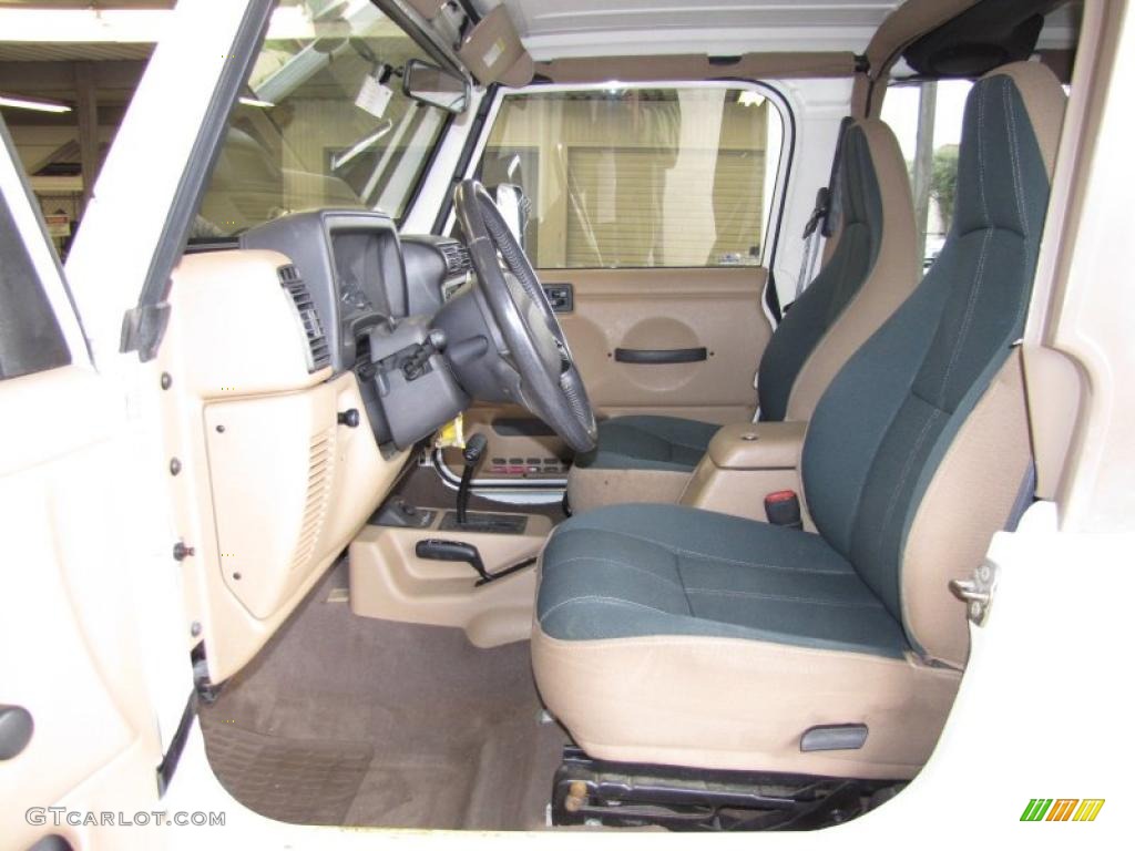 1999 Wrangler Sahara 4x4 - Stone White / Camel/Dark Green photo #9