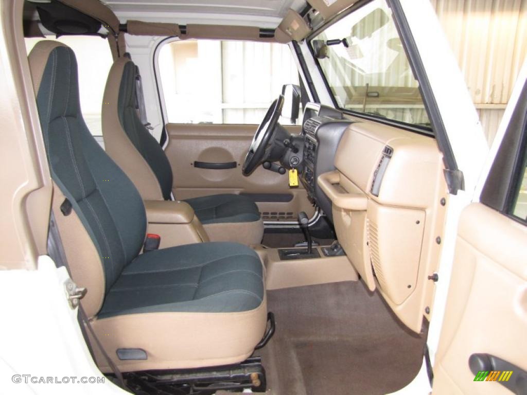 1999 Wrangler Sahara 4x4 - Stone White / Camel/Dark Green photo #10
