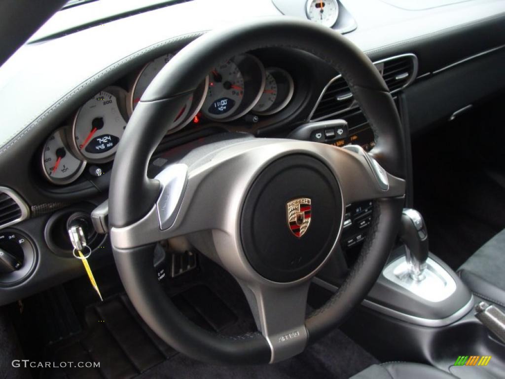 2009 Porsche 911 Carrera 4S Coupe Black Steering Wheel Photo #41989419
