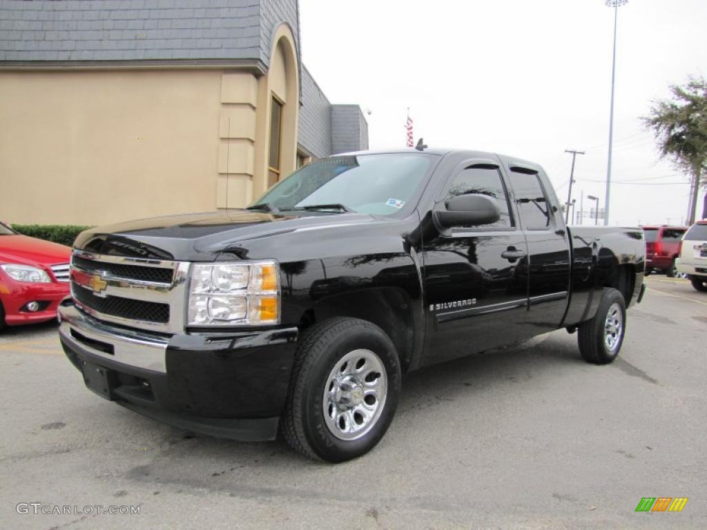 2009 Silverado 1500 LT Extended Cab - Black Granite Metallic / Ebony photo #3