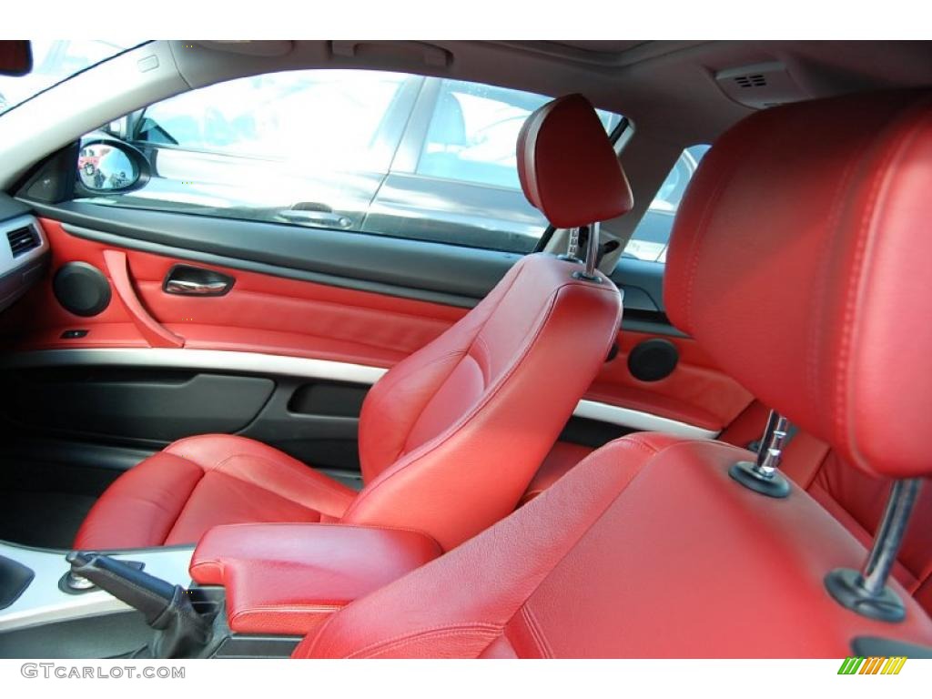 2008 3 Series 335i Coupe - Titanium Silver Metallic / Coral Red/Black photo #3