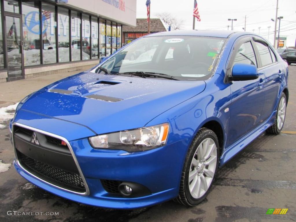Octane Blue Metallic 2010 Mitsubishi Lancer Sportback RALLIART AWD Exterior Photo #41998048