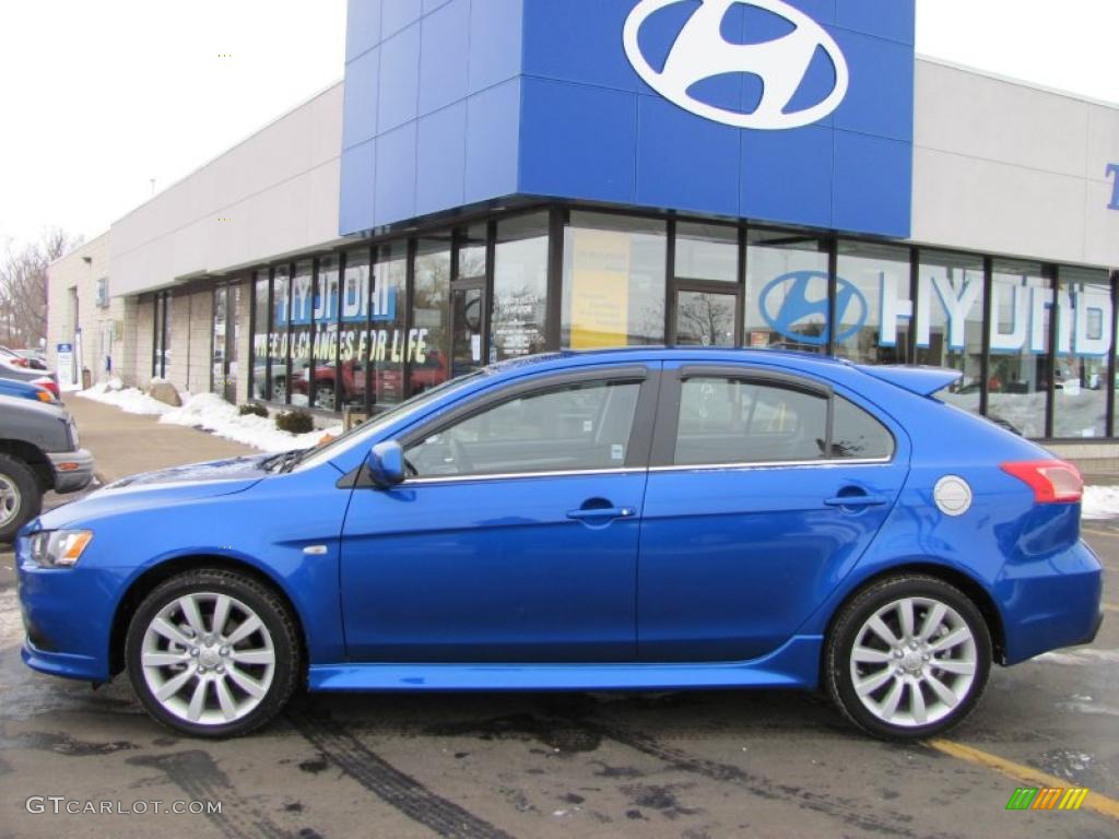 Octane Blue Metallic 2010 Mitsubishi Lancer Sportback RALLIART AWD Exterior Photo #41998280