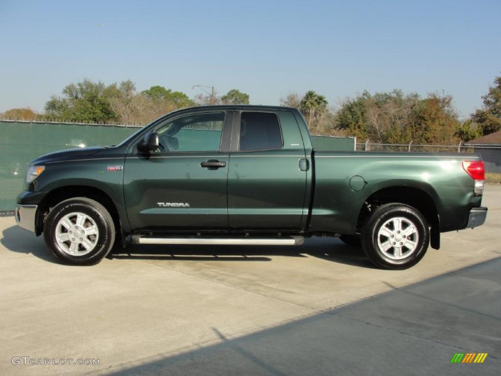 2008 Tundra SR5 Double Cab 4x4 - Timberland Green Mica / Beige photo #6