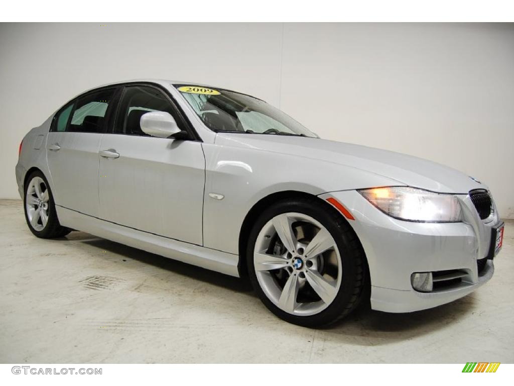 2009 3 Series 335i Sedan - Titanium Silver Metallic / Black photo #2
