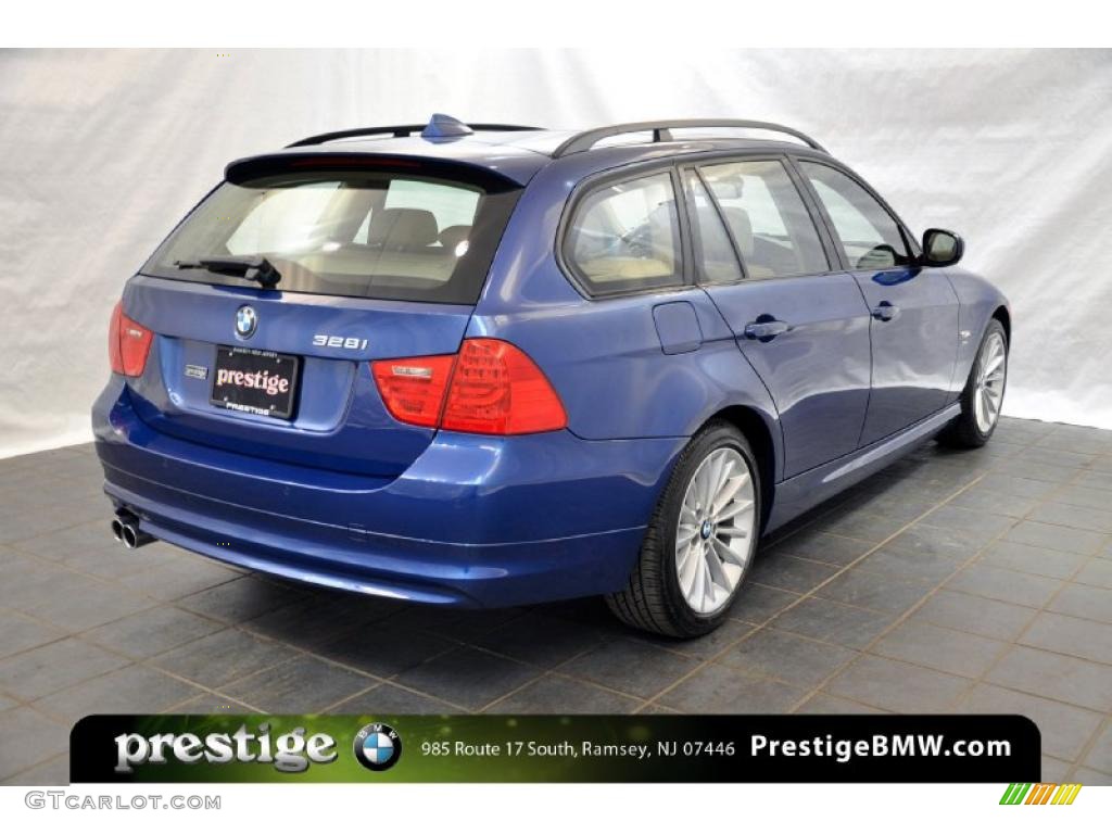 2010 3 Series 328i xDrive Sports Wagon - Montego Blue Metallic / Beige photo #2