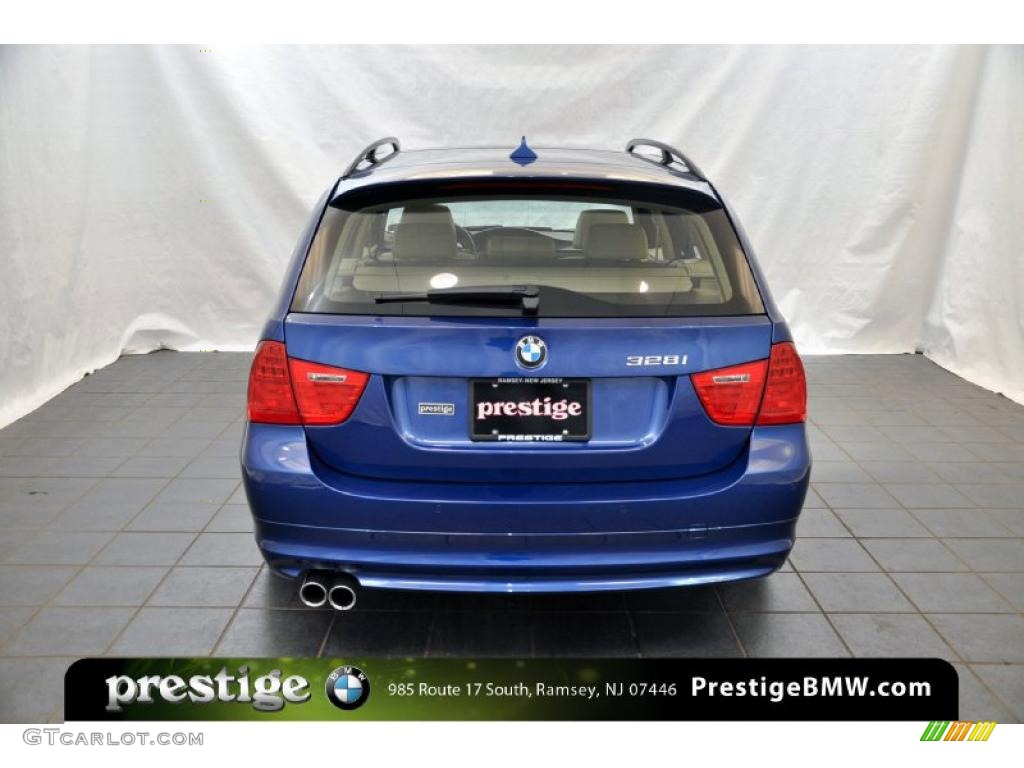 2010 3 Series 328i xDrive Sports Wagon - Montego Blue Metallic / Beige photo #3