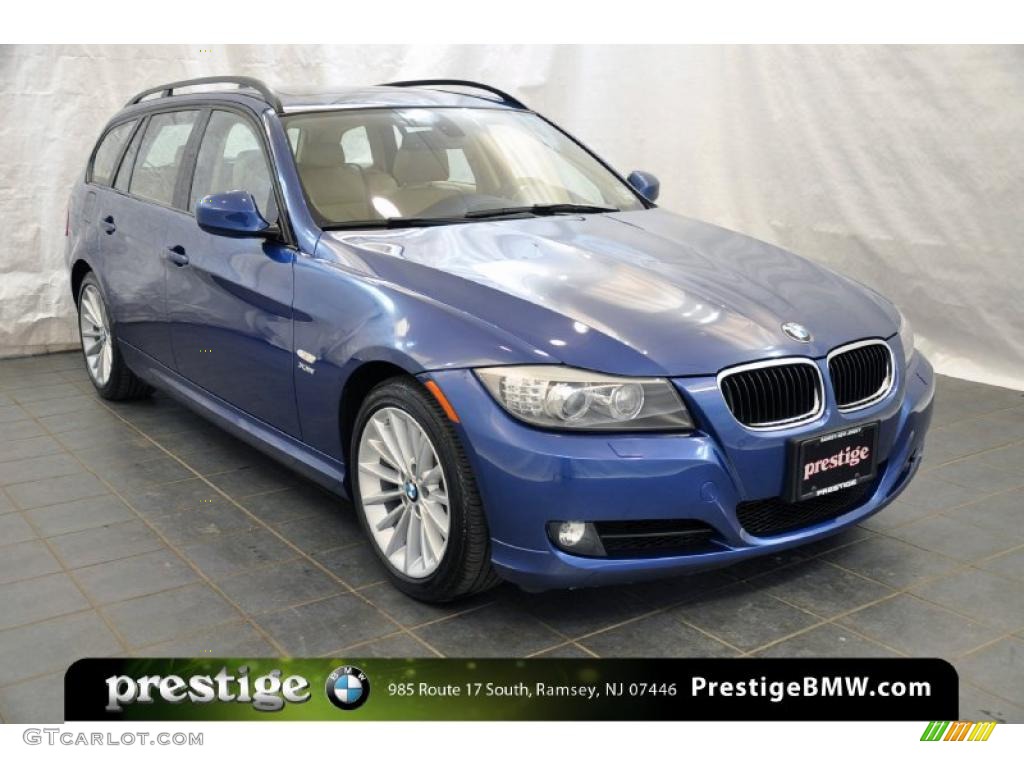 2010 3 Series 328i xDrive Sports Wagon - Montego Blue Metallic / Beige photo #7