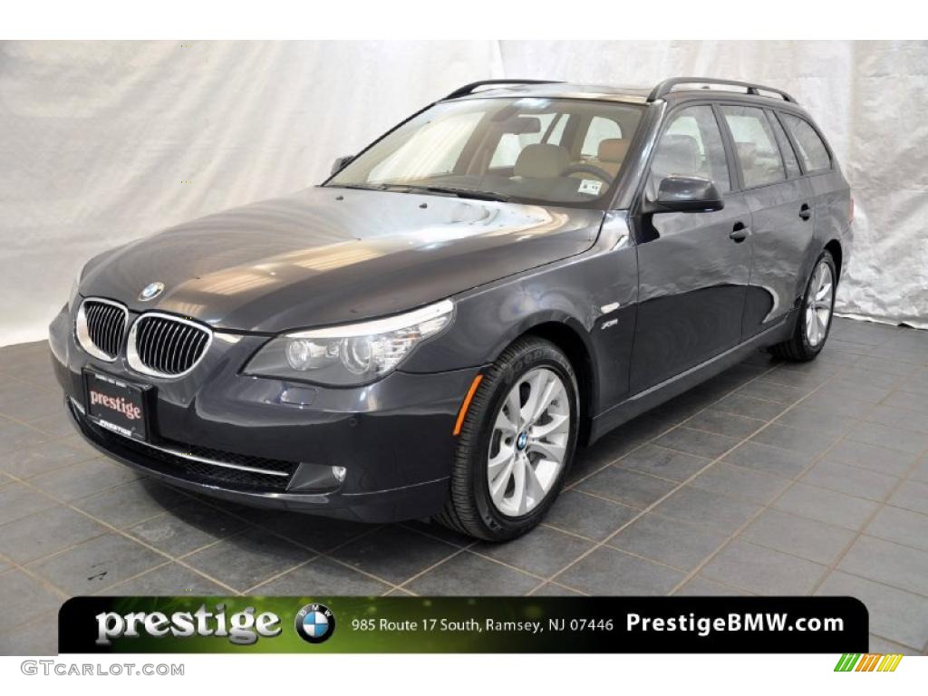 2010 5 Series 535i xDrive Sports Wagon - Monaco Blue Metallic / Cream Beige photo #1