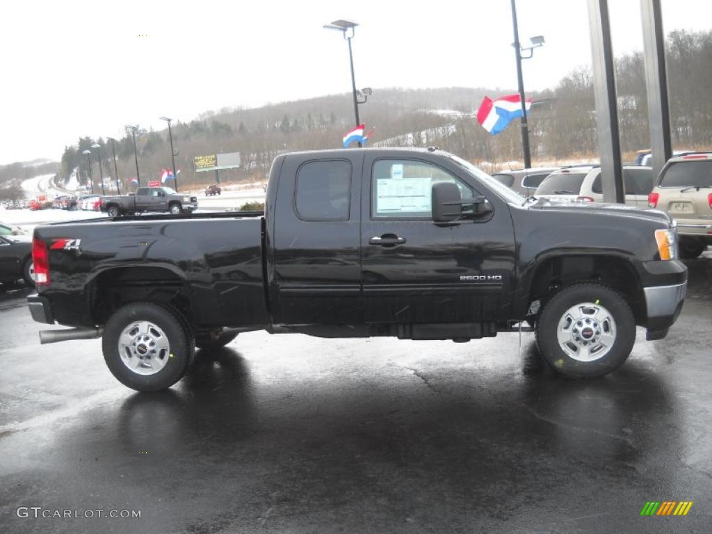 Onyx Black 2011 GMC Sierra 2500HD SLE Extended Cab 4x4 Exterior Photo #42017361