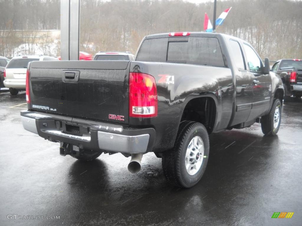 Onyx Black 2011 GMC Sierra 2500HD SLE Extended Cab 4x4 Exterior Photo #42017373