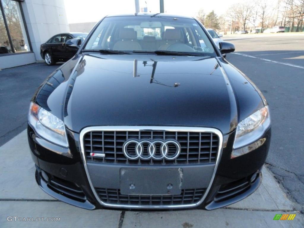 2008 A4 2.0T quattro S-Line Sedan - Brilliant Black / Beige photo #2