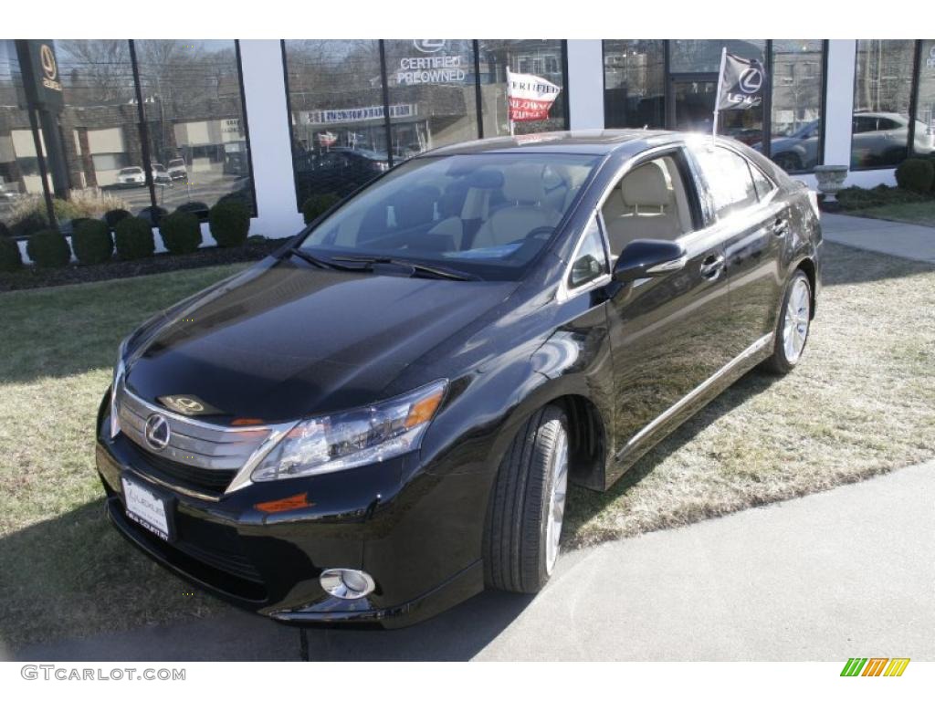 2010 HS 250h Hybrid Premium - Obsidian Black / Gray photo #1