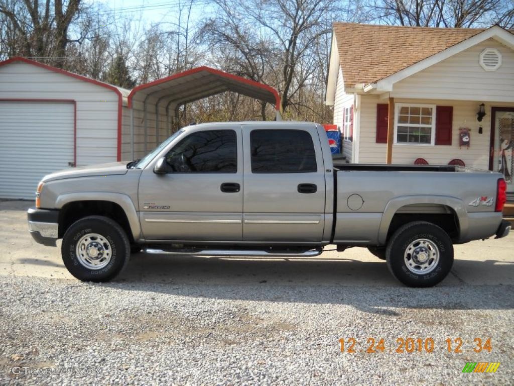 2003 Silverado 2500HD LT Crew Cab 4x4 - Light Pewter Metallic / Tan photo #1