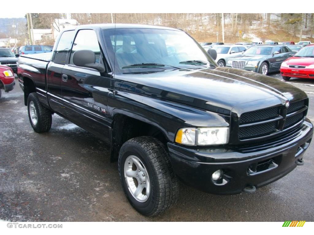 2001 Ram 1500 Sport Club Cab 4x4 - Black / Mist Gray photo #17