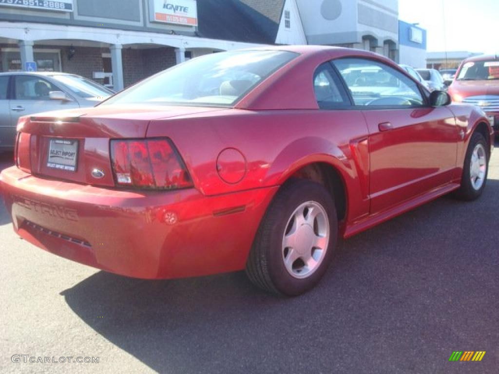 1999 Mustang V6 Coupe - Laser Red Metallic / Light Graphite photo #6