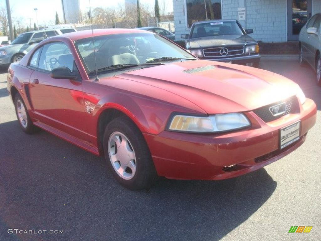 1999 Mustang V6 Coupe - Laser Red Metallic / Light Graphite photo #7