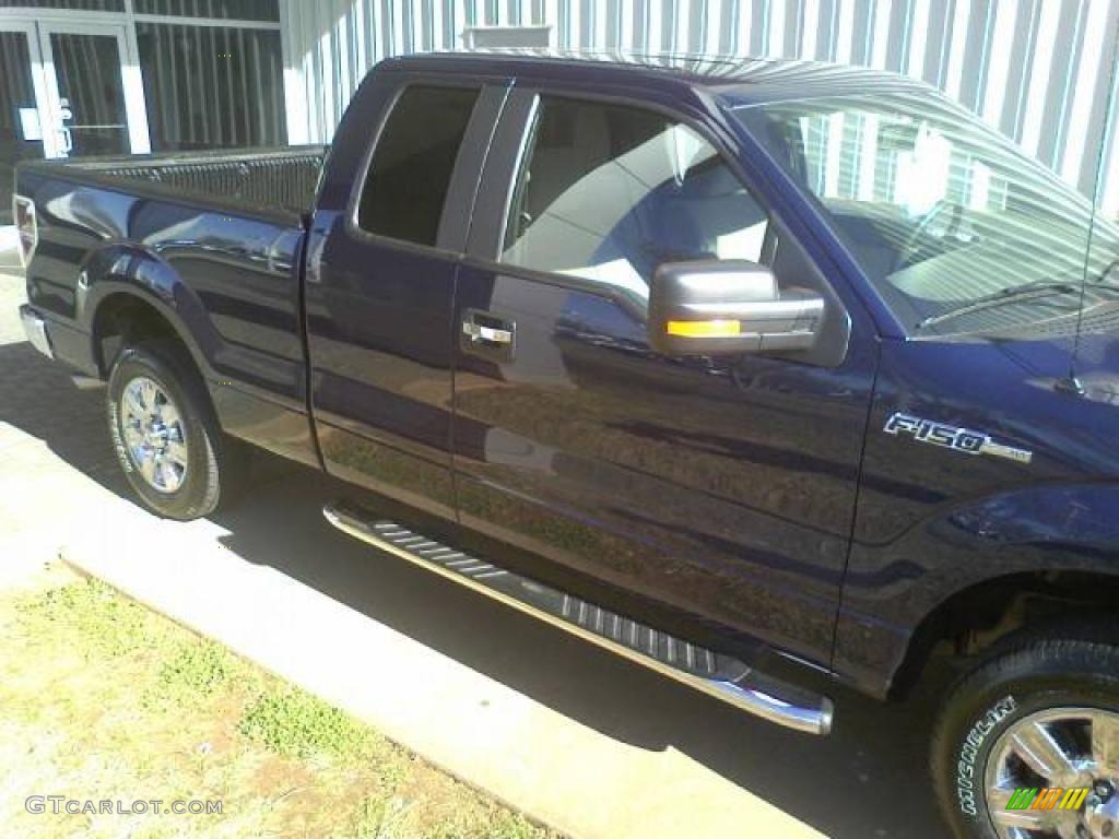 2010 F150 XLT SuperCab - Dark Blue Pearl Metallic / Tan photo #21