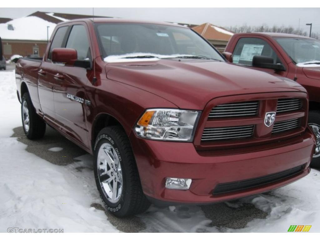 2011 Ram 1500 Sport Quad Cab 4x4 - Deep Cherry Red Crystal Pearl / Dark Slate Gray photo #3