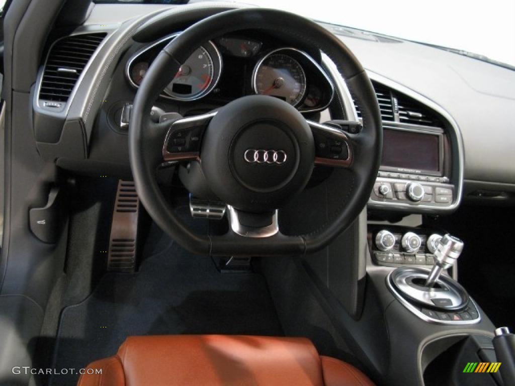 2008 Audi R8 4.2 FSI quattro Tuscan Brown Dashboard Photo #42067291