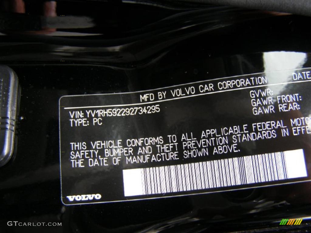 2009 Volvo S60 2.5T AWD Info Tag Photos