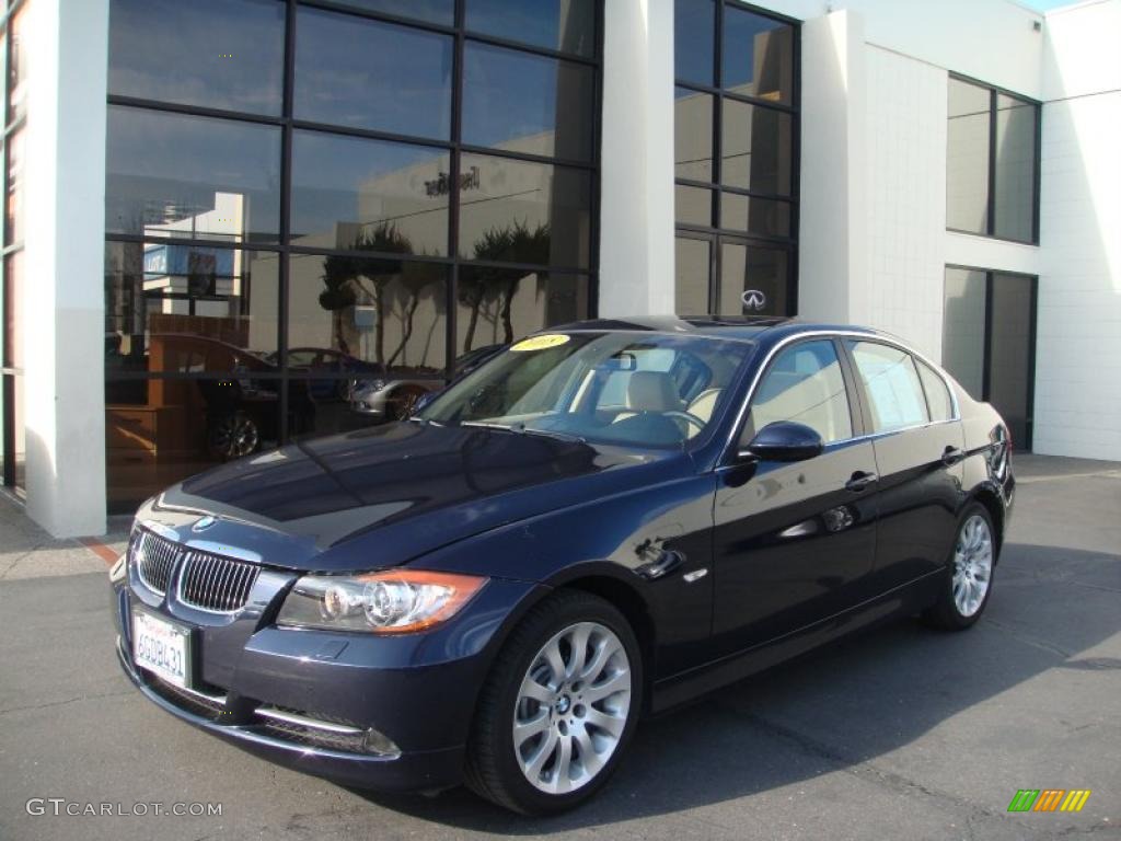 2008 3 Series 335i Sedan - Monaco Blue Metallic / Beige photo #1