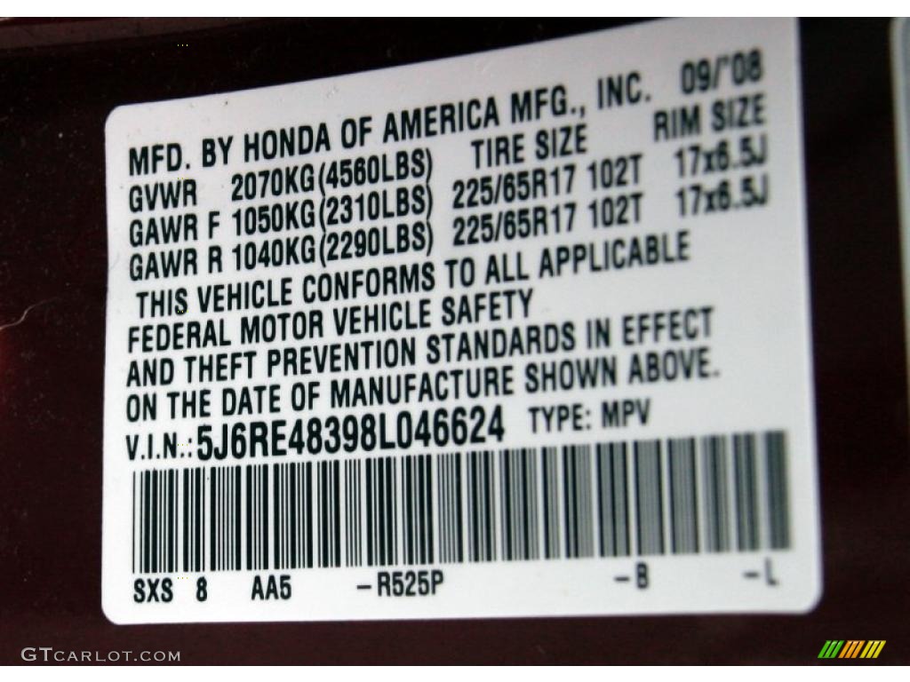 2008 CR-V LX 4WD - Tango Red Pearl / Gray photo #22