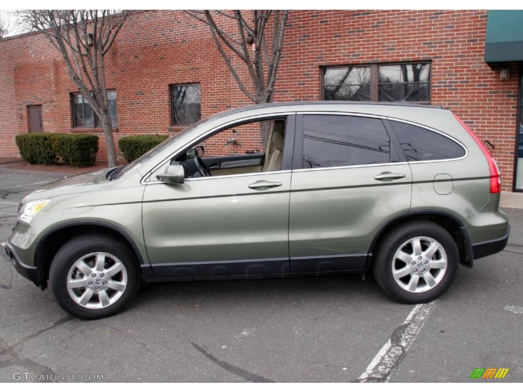 2008 CR-V EX-L 4WD - Green Tea Metallic / Ivory photo #2