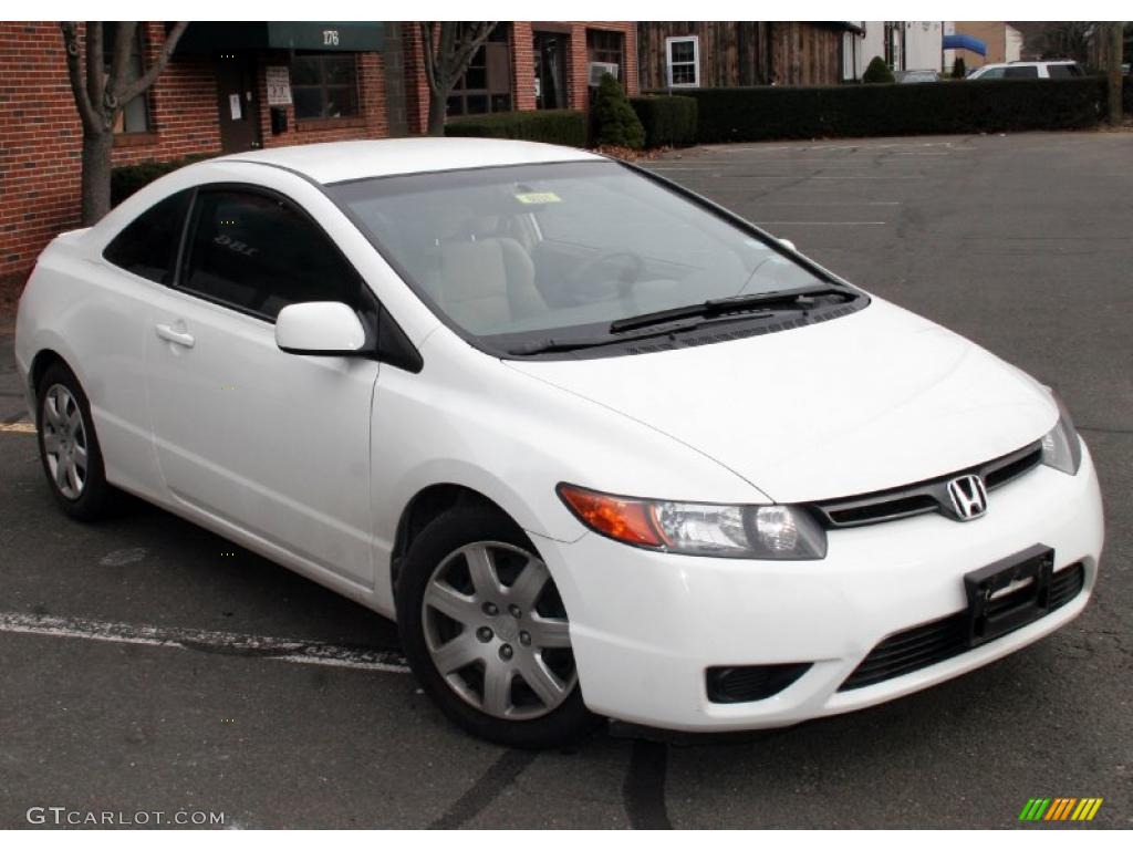 2007 Civic LX Coupe - Taffeta White / Ivory photo #3