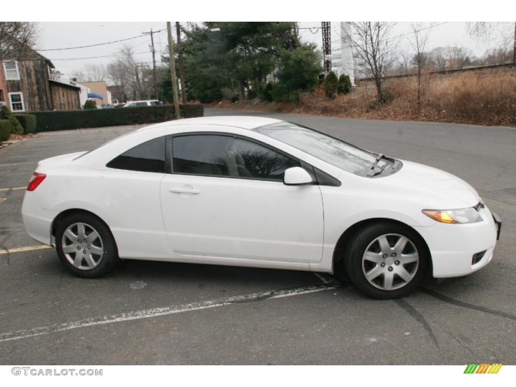 2007 Civic LX Coupe - Taffeta White / Ivory photo #4