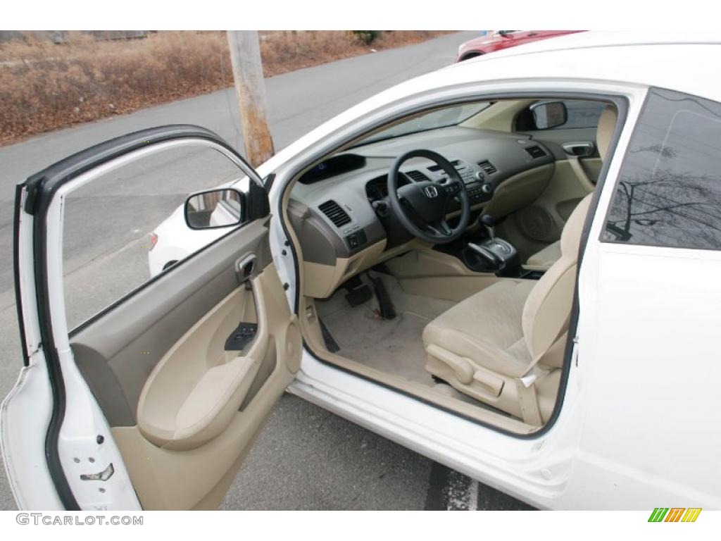 2007 Civic LX Coupe - Taffeta White / Ivory photo #10