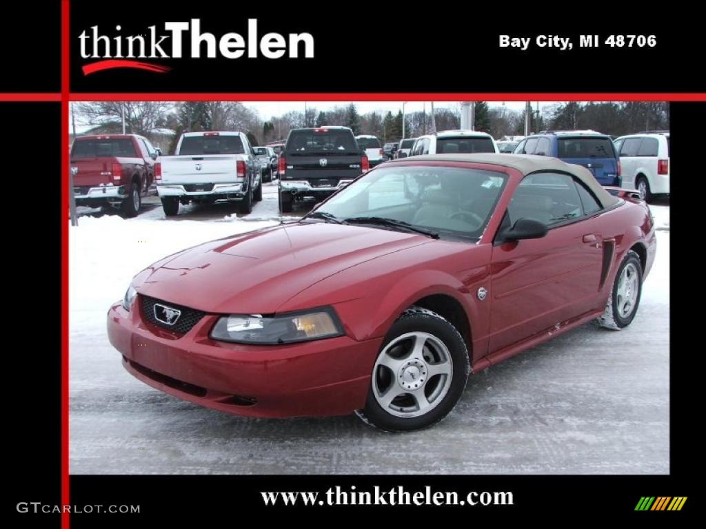 2004 Mustang V6 Convertible - Redfire Metallic / Medium Parchment photo #1