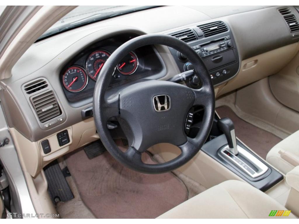 Ivory Beige Interior 2004 Honda Civic LX Coupe Photo #42089123