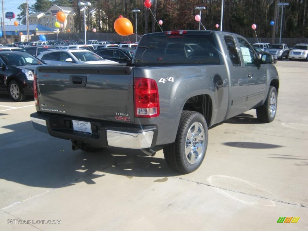 2011 Sierra 1500 SLE Extended Cab 4x4 - Gray Green Metallic / Light Titanium/Ebony photo #5