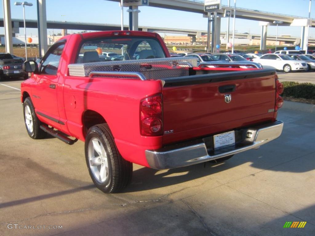 2007 Ram 1500 SLT Regular Cab - Flame Red / Khaki Beige photo #3