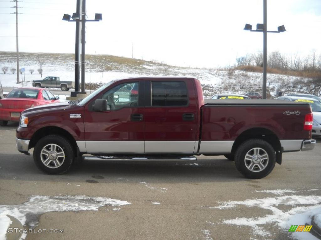 2006 F150 XLT SuperCrew 4x4 - Dark Toreador Red Metallic / Medium/Dark Flint photo #5