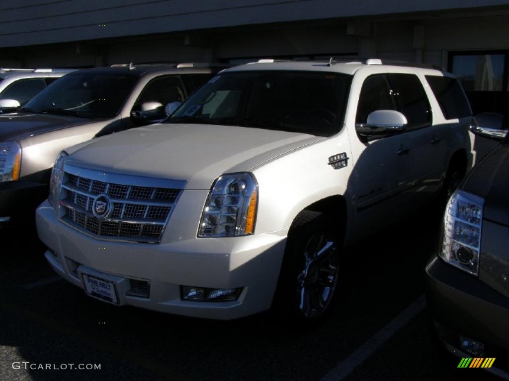 2011 Escalade ESV Platinum AWD - White Diamond Tricoat / Cocoa/Light Linen Tehama Leather photo #1