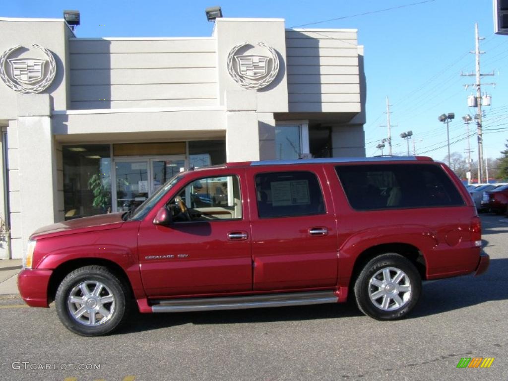 2004 Escalade ESV AWD - Red E / Shale photo #4
