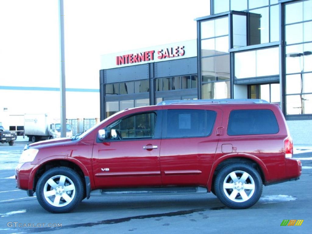 2008 Armada LE 4x4 - Red Brawn / Charcoal photo #1