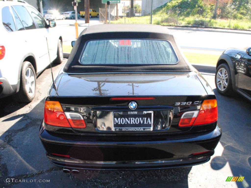 2001 3 Series 330i Convertible - Jet Black / Black photo #10