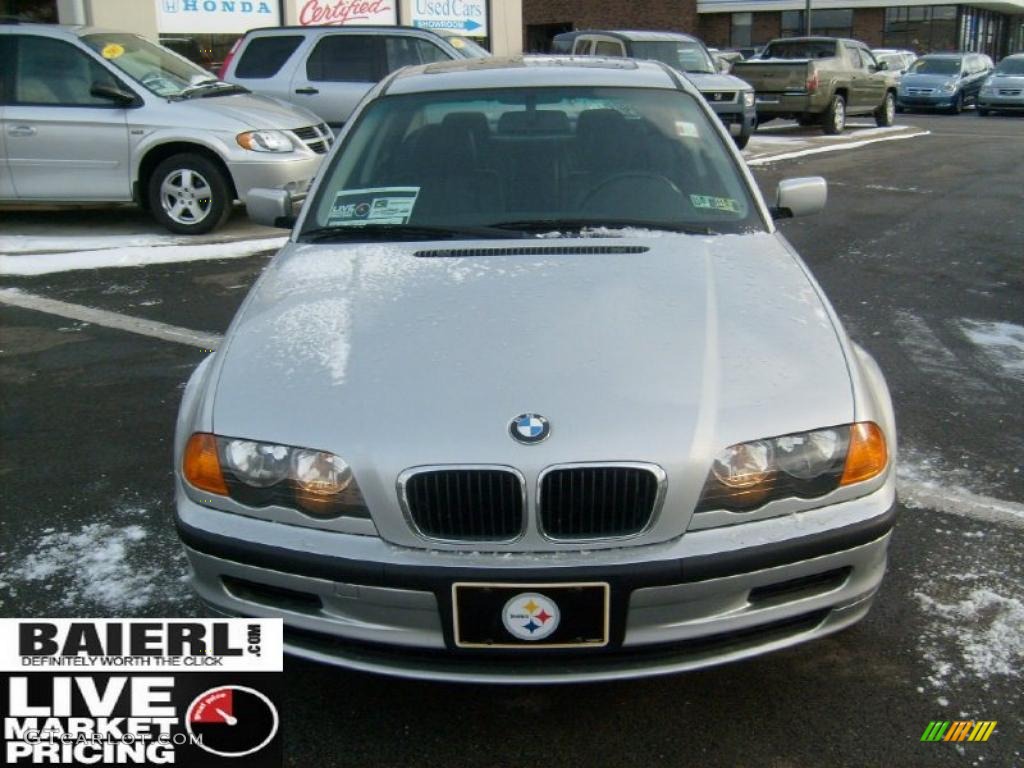 1999 3 Series 323i Sedan - Titanium Silver Metallic / Black photo #2