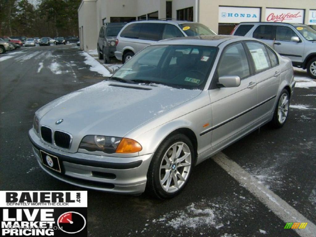 1999 3 Series 323i Sedan - Titanium Silver Metallic / Black photo #3