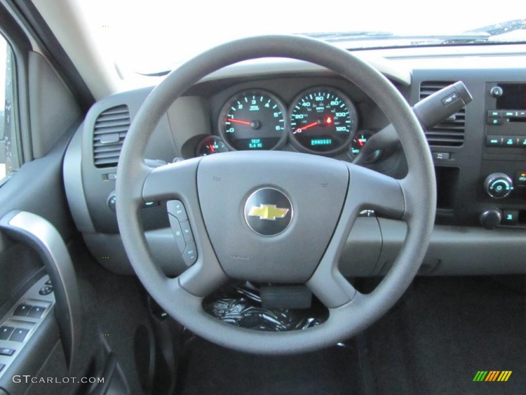 2011 Chevrolet Silverado 1500 LS Crew Cab Dark Titanium Steering Wheel Photo #42107277