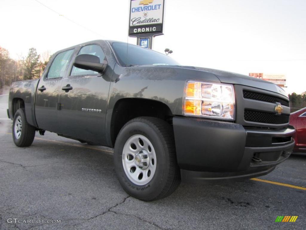 2011 Silverado 1500 Crew Cab 4x4 - Steel Green Metallic / Dark Titanium photo #1