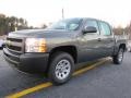 2011 Steel Green Metallic Chevrolet Silverado 1500 Crew Cab 4x4  photo #3