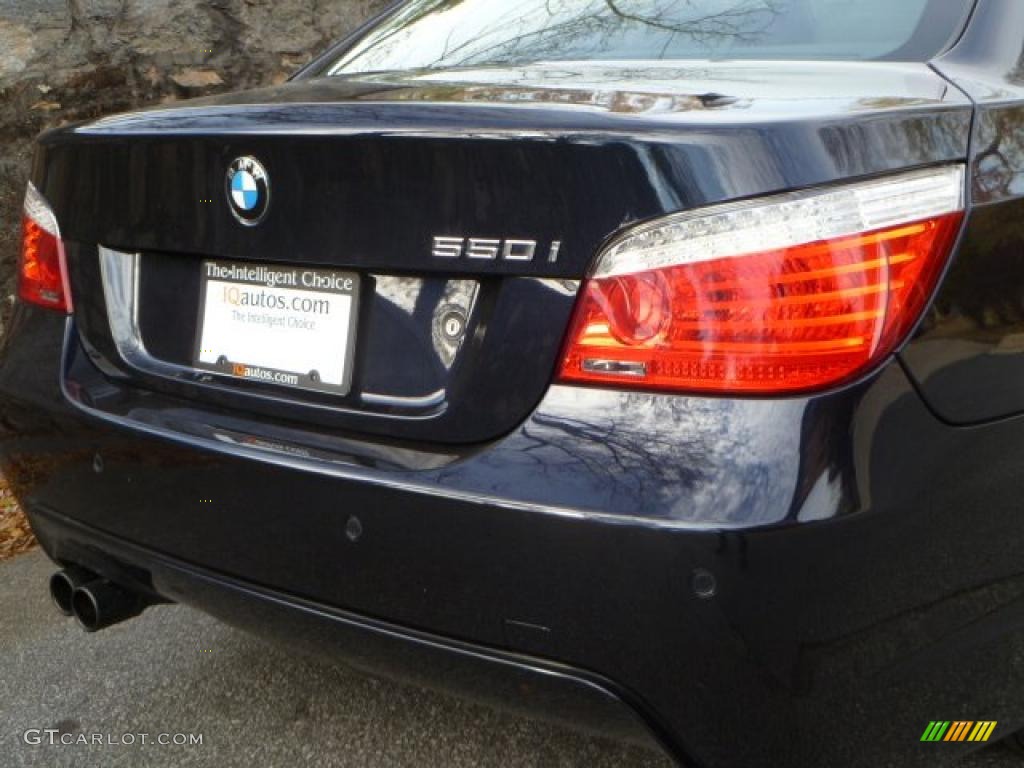 2008 5 Series 550i Sedan - Carbon Black Metallic / Black photo #10