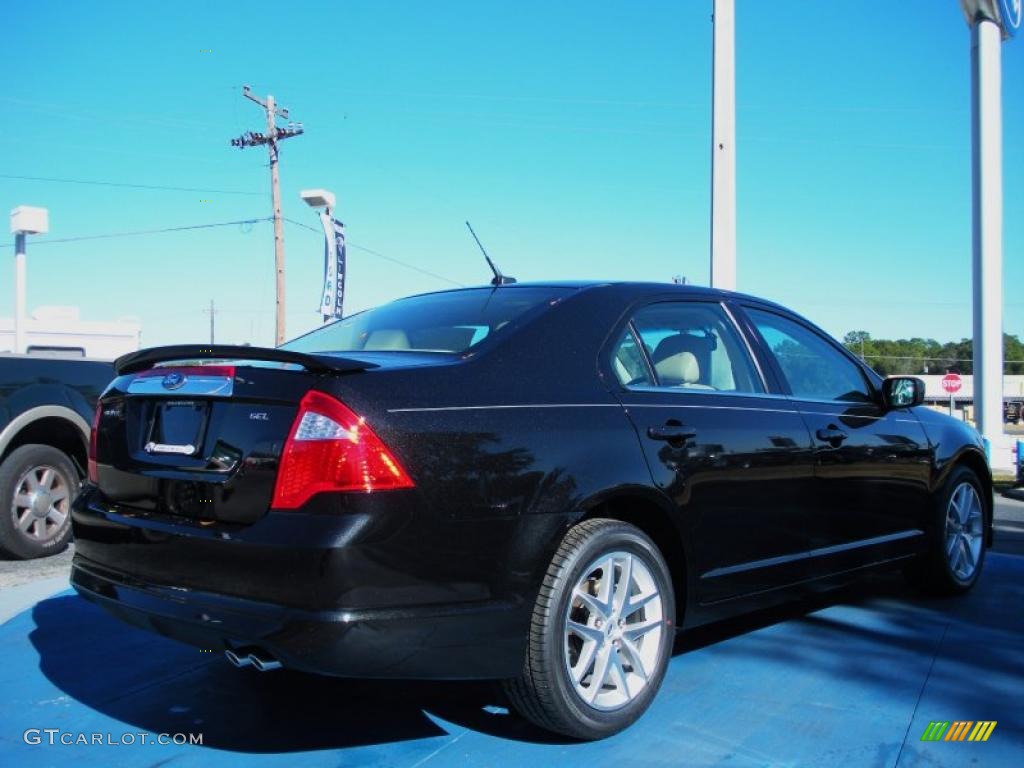 2011 Fusion SEL - Tuxedo Black Metallic / Camel photo #3