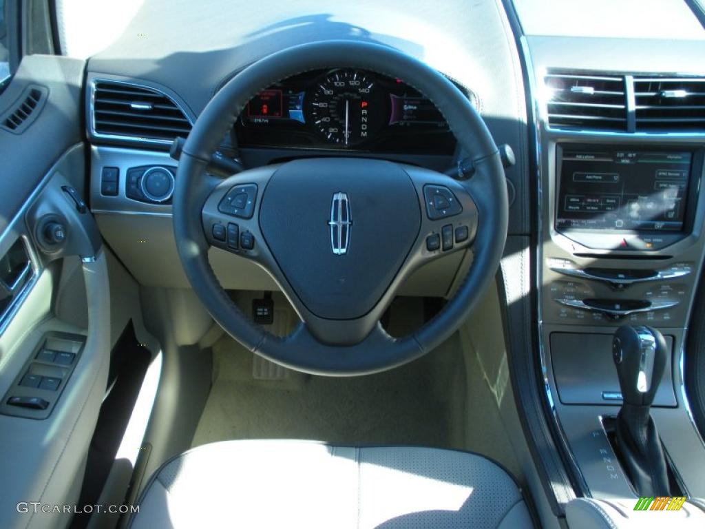 2011 Lincoln MKX FWD Medium Light Stone Steering Wheel Photo #42112283