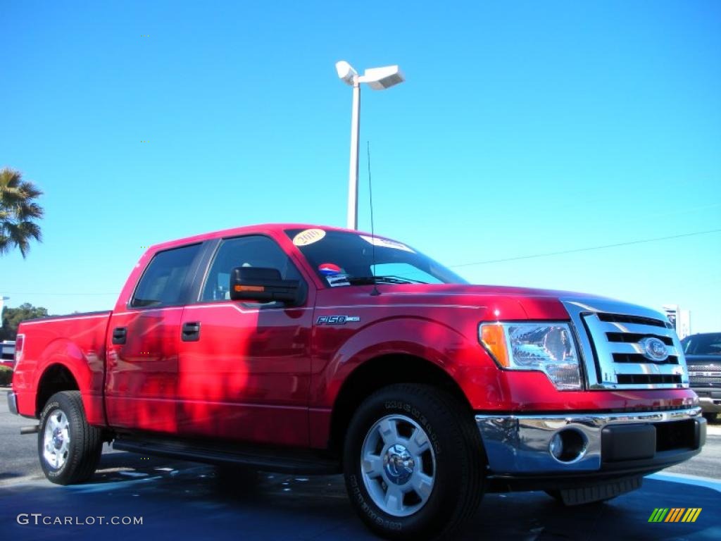 2010 F150 XLT SuperCrew - Vermillion Red / Medium Stone photo #7